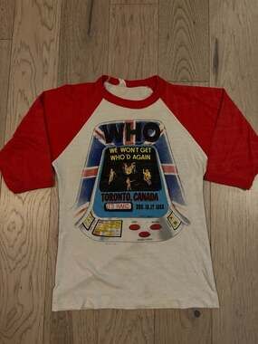 Vintage 1982 The Who Final Shows Toronto Raglan Tour Shirt Maple Leaf Gardens